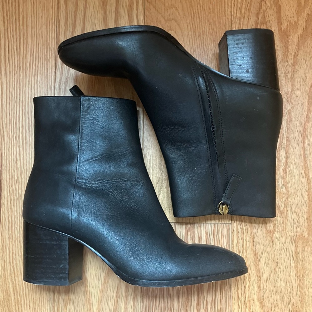 Black Sadie Leather Ankle Boots by J. Crew, sz 7